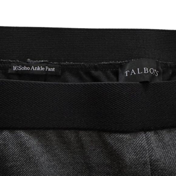 Talbots Soho Gray Black Elastic Waist Pull On Ponte Ankle Pants Size 16 - Picture 2 of 12